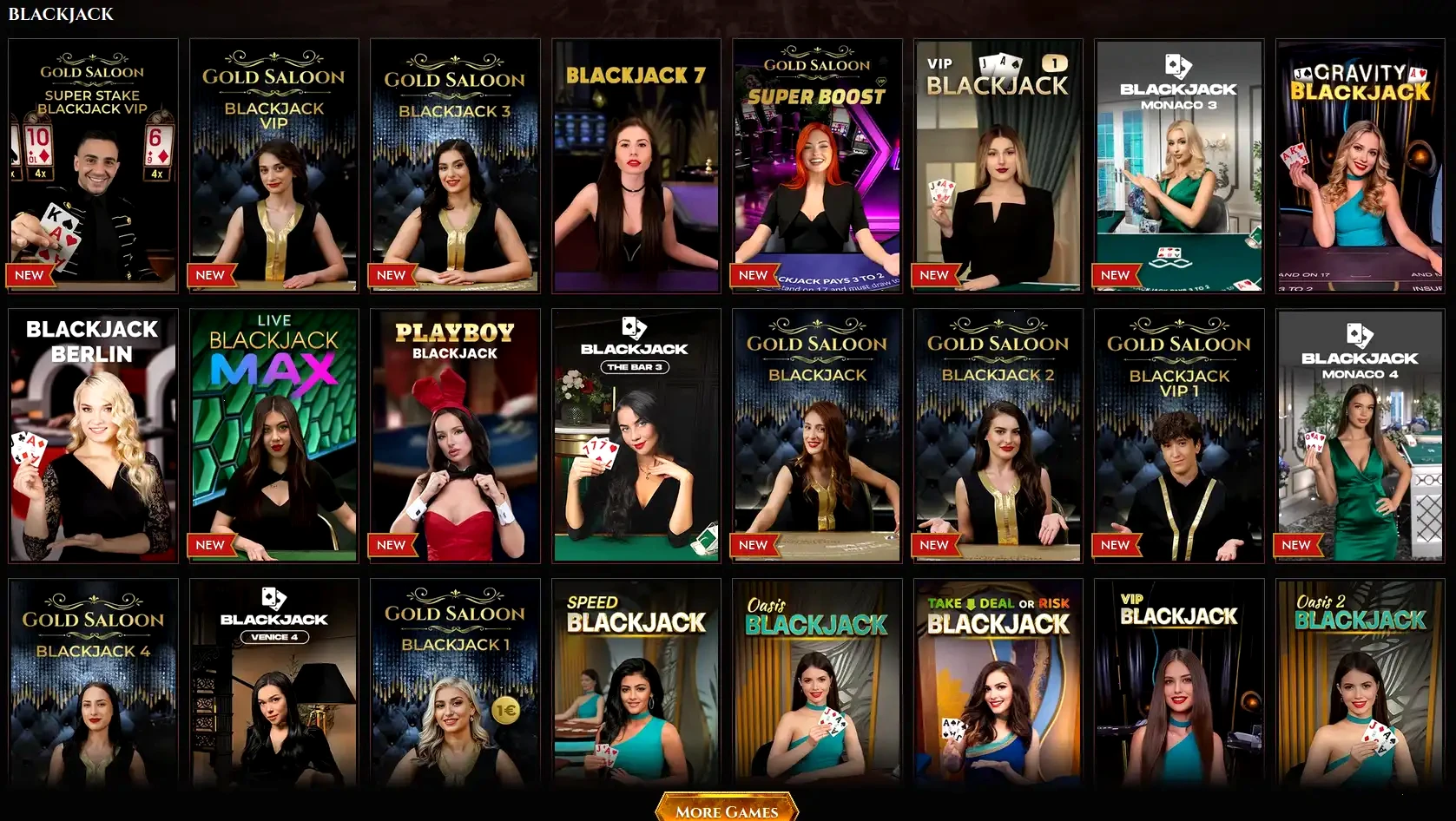 Lucky Legends casino lobby showing game selection and bonus banner